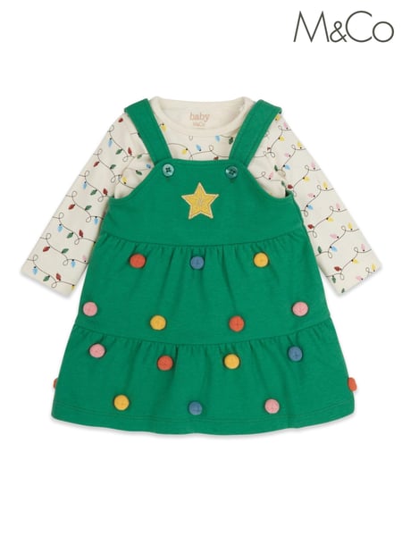 M&Co Green Christmas Tree Pinny Set (CF0580) | € 10