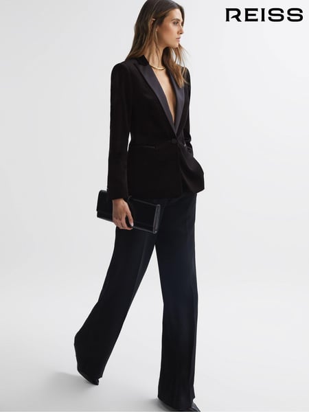 Reiss Black Opal Velvet Single Breasted Blazer (D00334) | € 465