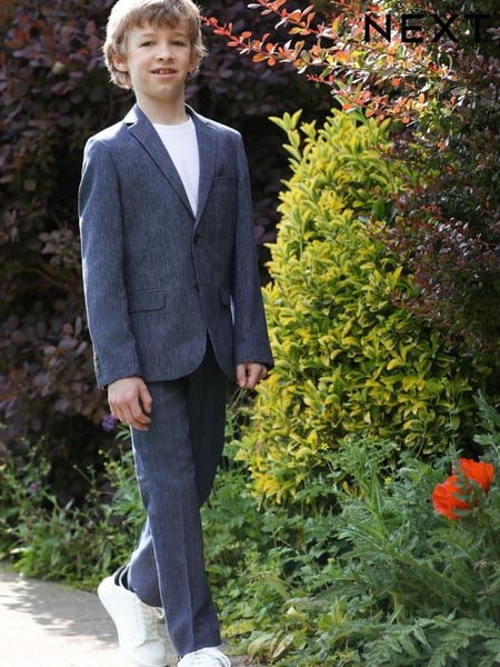 Blue Linen Blend Suit Jacket (12mths-16yrs) (D01485) | € 11 - € 15