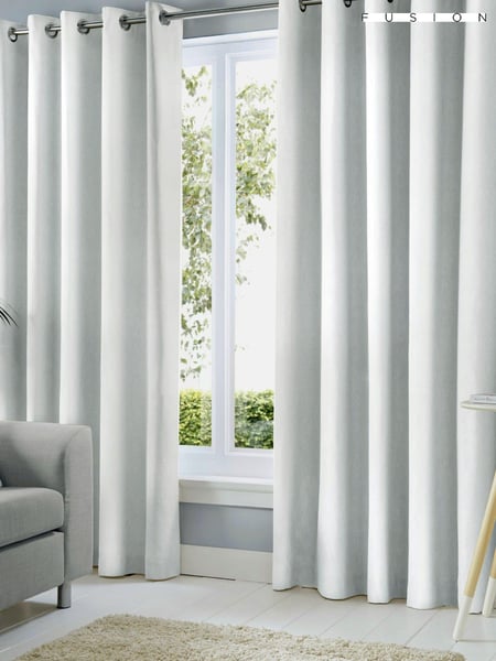 Fusion Sorbonne 100% Cotton Pair of Eyelet Room Darkening Curtains (D03052) | 34 € - 101 €