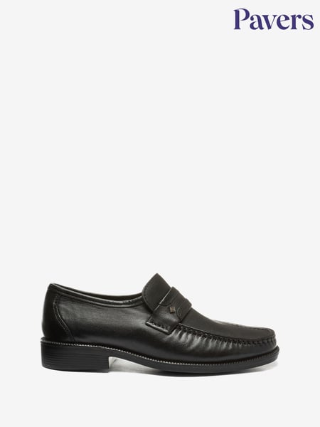 Pavers Black Pavers Gents Black Moccasin Smart Shoes (D03136) | € 70