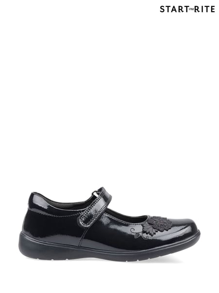 Start-Rite Wish Rip-Tape Black Patent Leather School Shoes F Fit (D16169) | € 76