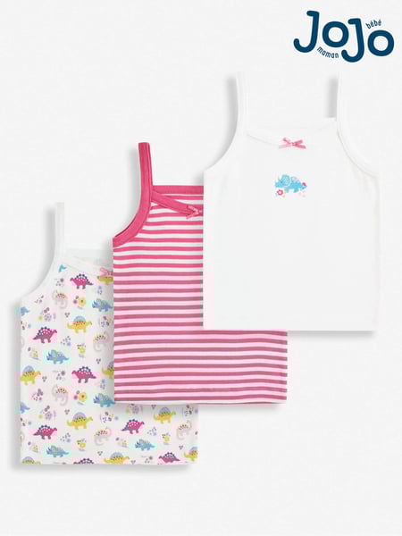 JoJo Maman Bébé Pink 3-Pack Vest Set (D18282) | € 26