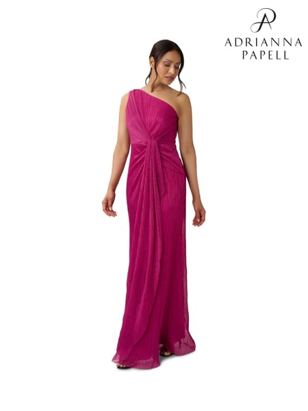 Adrianna Papell Pink Stardust Pleated Draped Gown (D29354) | € 310