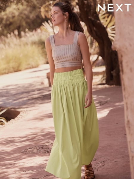 Yellow Elasticated Waist Midi Skirt (D29863) | € 15