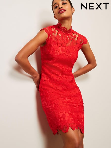 Red Lace Mini Shift Dress (D29882) | € 18