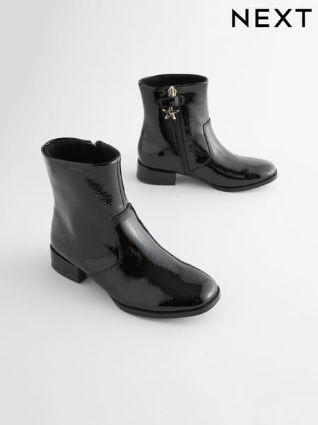 Black Patent Occasion Heeled Boots (D32361) | € 9 - € 11