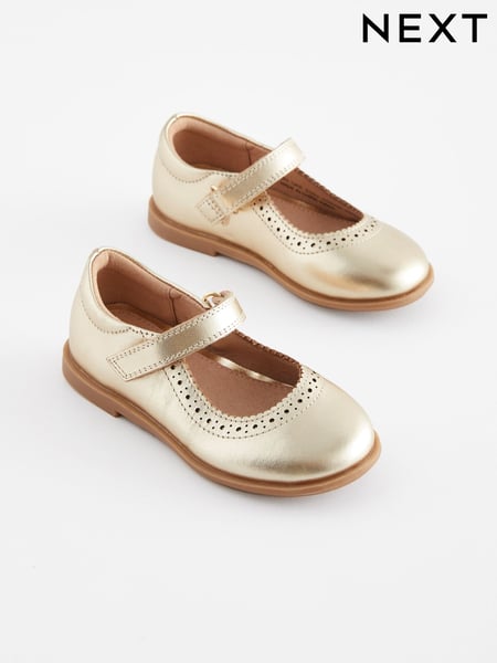 Gold Leather Leather Mary Jane Touch fastening Brogues (D34527) | € 23 - € 28