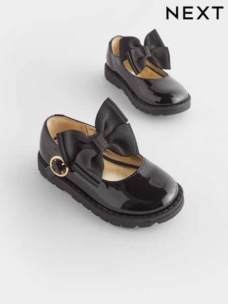 Black Standard Fit (F) Chunky Bow Mary Jane Shoes (D34533) | € 31 - € 34