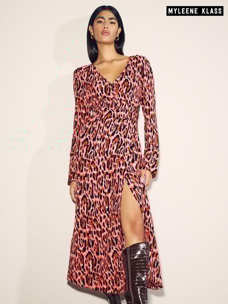 Myleene Klass Pink Animal Print Wrap Dress (D35774) | € 21