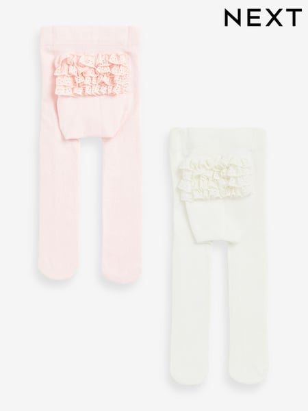 Pink/White Tights Baby 2 Pack (0mths-2yrs) (D38977) | € 14