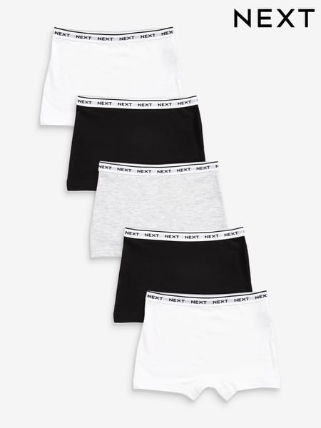 Black/Grey/White Sparkle Short Briefs 5 Pack (2-16yrs) (D39288) | € 17 - € 26