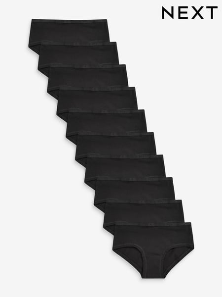 Black Elastic Trim Hipster Briefs 10 Pack (1.5-16yrs) (D39307) | € 11 - € 18