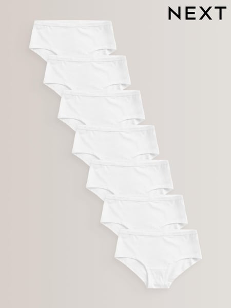 White Elastic Hipster Briefs 7 Pack (2-16yrs) (D39536) | € 13 - € 18
