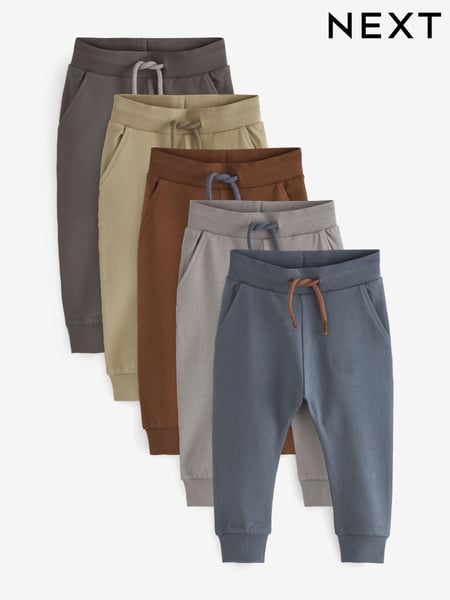 Khaki/Grey/Blue Joggers 5 Pack (3mths-7yrs) (D39667) | € 38 - € 44