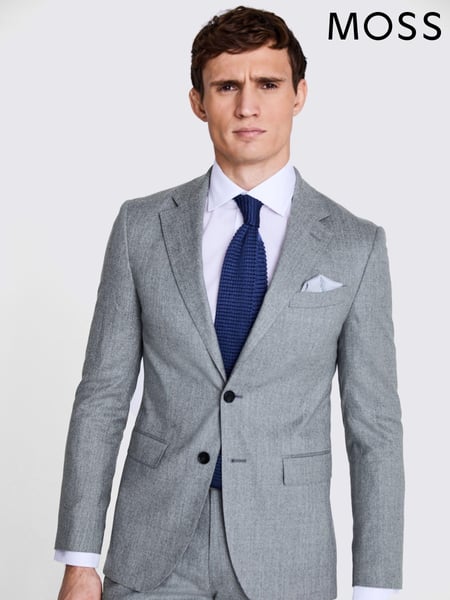 MOSS Grey Slim Fit Flannel Jacket (D39857) | € 404