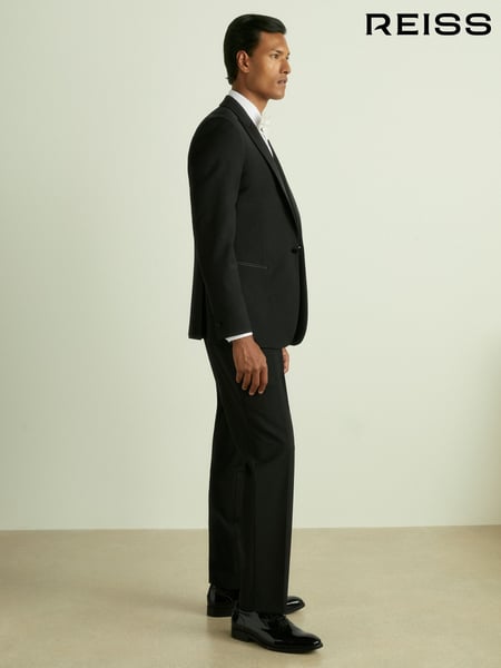 Reiss Black Poker Modern Fit Tuxedo Trousers (D40030) | € 246