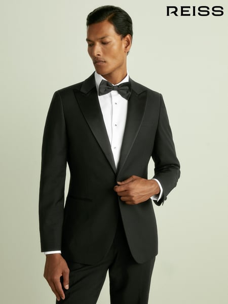 Reiss Black Poker Regular Fit Single Breasted Tuxedo Jacket (D40035) | € 512