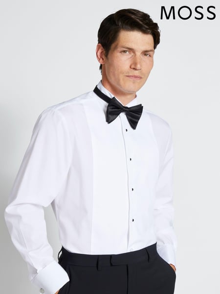 MOSS White Wing Collar Marcella 100% Cotton Dress Shirt (D40358) | € 94