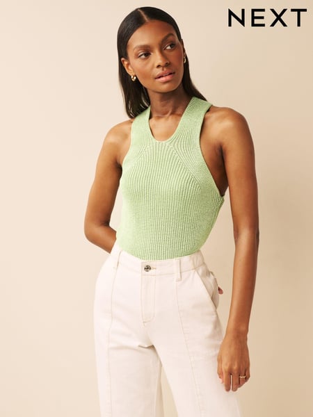 Lime Green Sparkle Racer Knit Vest (D43082) | € 9