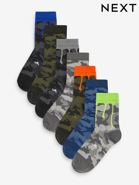 Camo/Splat Cotton Rich Socks 7 Pack (D46492) | € 9 - € 11