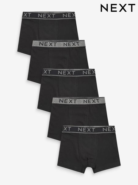 Black/Grey Waistband Trunks 5 Pack (2-16yrs) (D46528) | € 20 - € 27