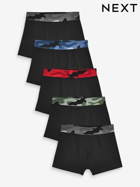 Black Camouflage Waistband Trunks 5 Pack (3-16yrs) (D46535) | € 20 - € 27