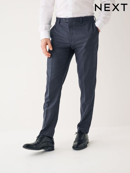 Navy Blue Check Suit Trousers (D49806) | € 15