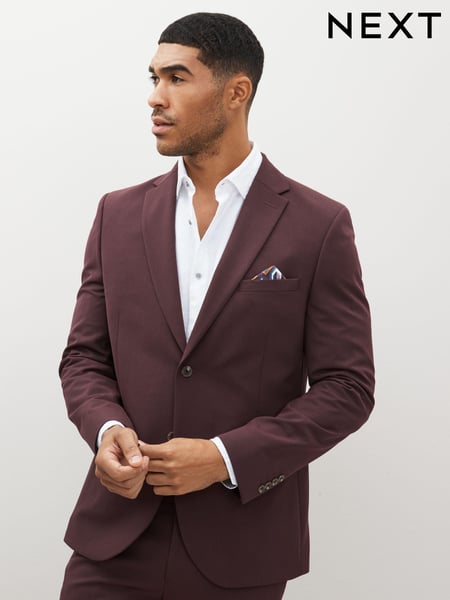 Burgundy Red Skinny Motionflex Stretch Suit (D49828) | € 23