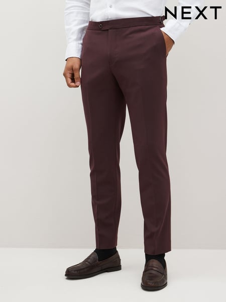 Burgundy Red Skinny Motionflex Stretch Suit: Trousers (D49829) | € 6