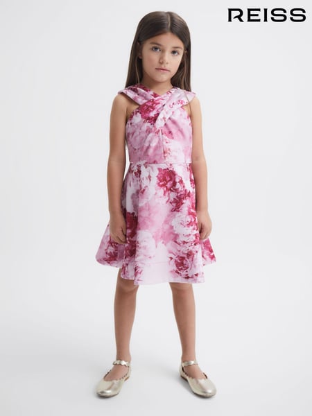 Reiss Pink Clara 4-9 yrs Floral Printed Dress (D51057) | € 78