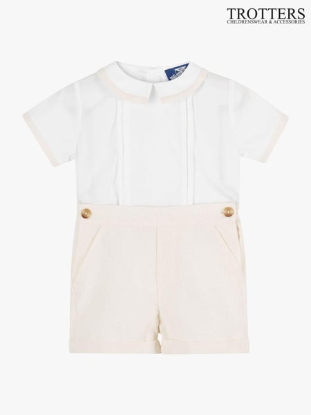 Trotters London Little 100% Cotton Oatmeal/White Rupert Set (D51222) | € 133 - € 140
