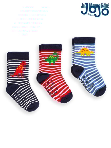 JoJo Maman Bébé Navy 3-Pack Dino Socks (D51876) | € 15
