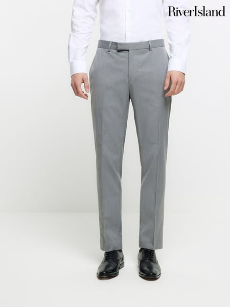 River Island Grey Skinny Twill Suit Trousers (D53345) | € 27