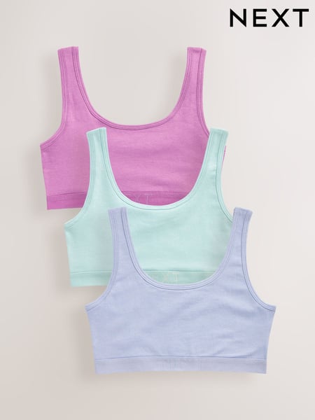 Pink/Purple Crop Tops 3 Pack (5-16yrs) (D56555) | € 7 - € 11