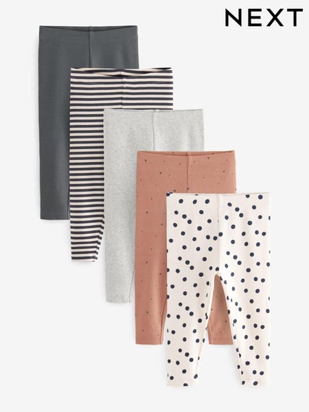 Monochrome Rib Jersey Leggings 5 Pack (3mths-7yrs) (D57188) | € 30 - € 35
