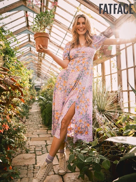 FatFace Purple Tania Meadow Midi Dress (D57774) | € 46
