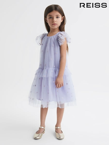 Reiss Lilac Fifi 9-12 yrs Tulle Embroidered Dress (D57983) | € 115