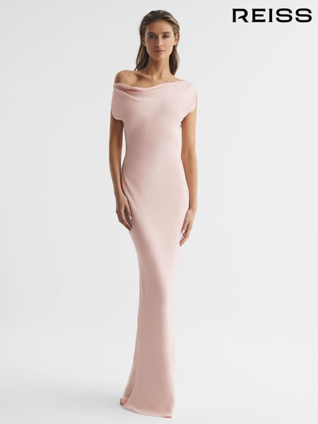Reiss Nude Loretta Off-The-Shoulder Maxi Dress (D57996) | € 371