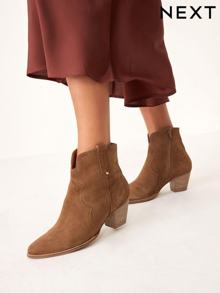 Tan Brown Forever Comfort® Leather Cowboy/Western Boots (D63900) | € 43
