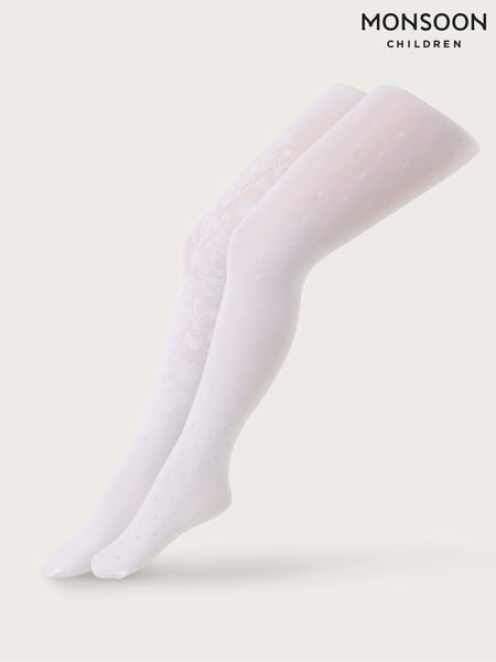 Monsoon Silver Baroque And Glitter Spot Tights 2 Pack (D63962) | € 25 - € 27