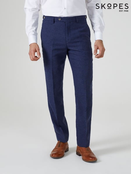 Skopes Navy Blue Tailored Fit Jude Tweed Suit (D64285) | € 123