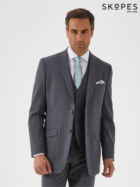 Skopes Grey Classic Fit Wool Rich Darwin Suit Jacket (D64295) | € 203