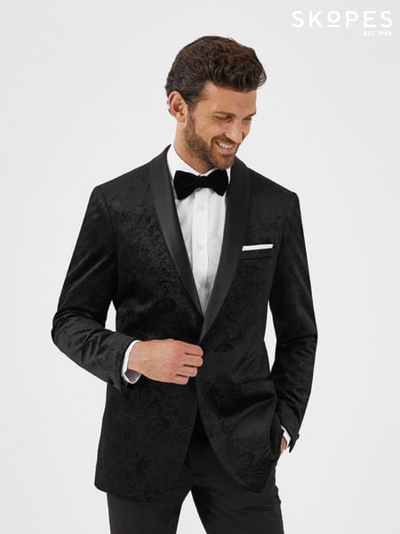 Skopes Black Tailored Fit Westwood Paisley Jacket (D64311) | € 201