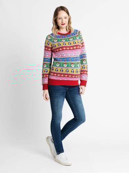 JoJo Maman Bébé Multi Womens Christmas Fair Isle Pattern Jumper (D66858) | € 63