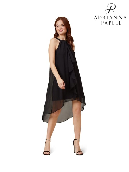 Adrianna Papell Black Chiffon And Jersey Dress (D67060) | € 217