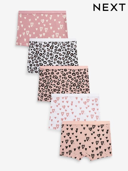 Pink Animal Print Short Briefs 5 Pack (2-16yrs) (D68750) | € 12 - € 18