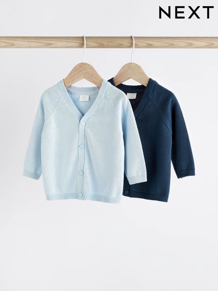 Blue & Navy 100% Cotton Cardigans 2 Pack (0mths-3yrs) (D69238) | € 14 - € 16