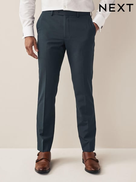 Teal Blue Tailored Fit Suit: Trousers (D76743) | € 17