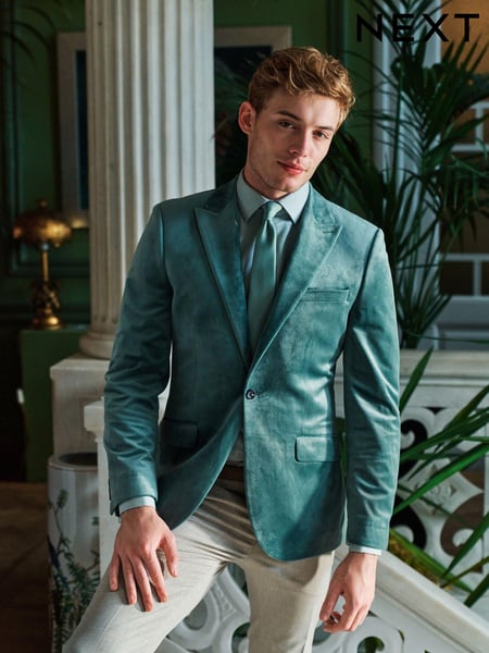 Mint Green Slim Velvet Blazer (D76892) | € 23